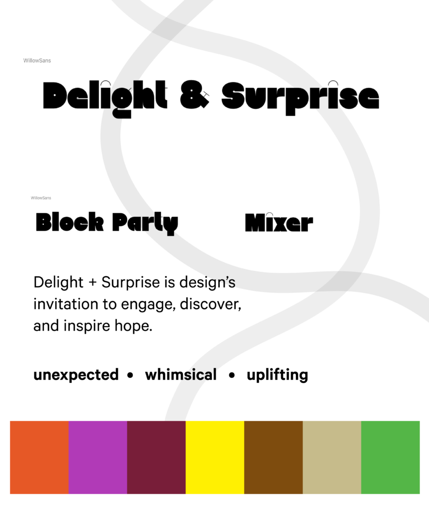 Delight + Surprise concept theme board