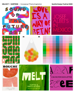 colorful selection of graphics illustrating inspiration for delight and surprise